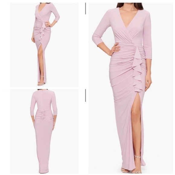 Besty & ADAM Women’s Knit Ruffled Evening Dress - Picture 1 of 10